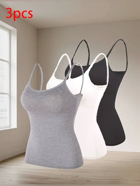 Tops - NWT 3-Pack Women’s Seamless Padded Cami Tank Tops Gray White Black Plus Size 4X